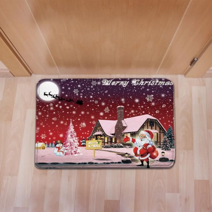 Scourse Tapis De Porte Maison Dessin Anime Noel Tapis Absorbant Sol Cuisine Salon D Entree De Seuil Tapis Polyester Cdt32 Cdiscount Maison