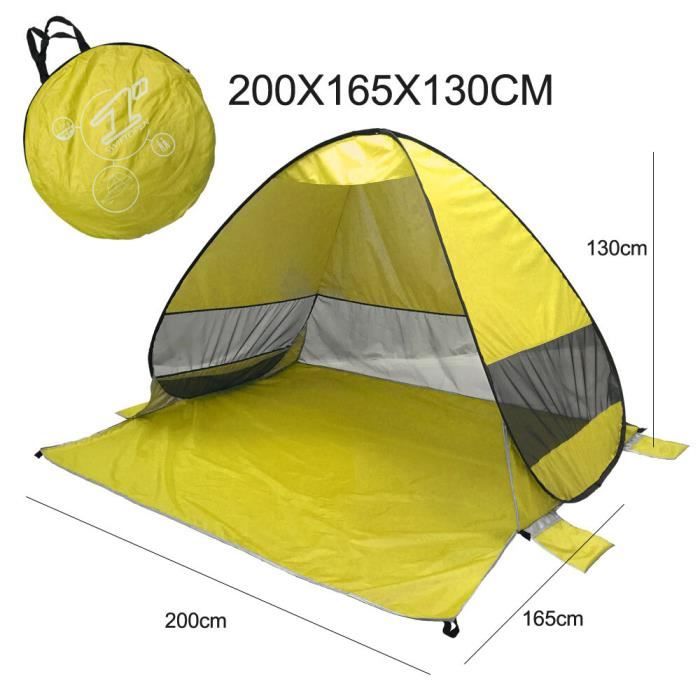 Tente De Plage Pop-up Automatique – Légère, Compacte, Protection UV Argentée, Pour Camping Et Jardin, Bleue, 142x72x67 Cm