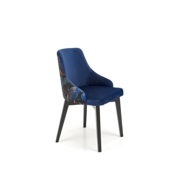 chaise de salle à manger rembourrée 57 x 56 x 86 cm - bleu marine