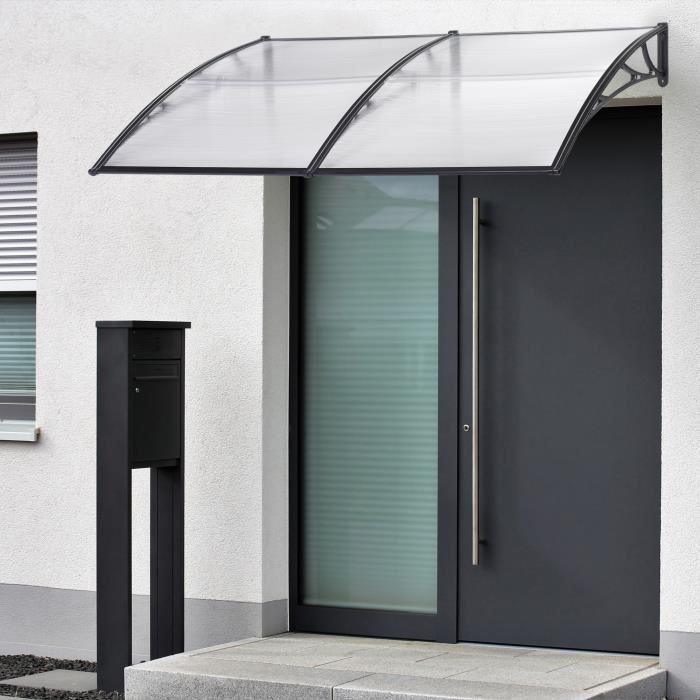Auvent de Porte dEntrée Mellerud 300 x 100 cm Noir Transparent