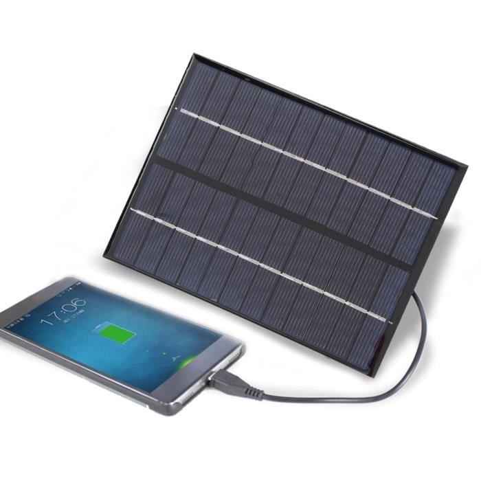 Panneau Solaire 2W 12V Avec Câble 3m - Verre Feuillé, Installation Facile, Neuf