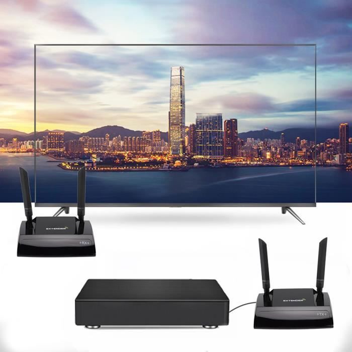 Émetteur/récepteur HDMI Sans Fil 4K - Portée 30m - Plug & Play - Pour PC, TV, Projecteur - 2.4G/5.8G - 10