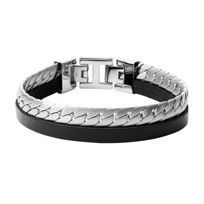 Bracelet fossil top homme acier