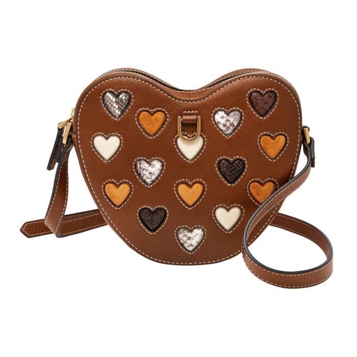 Sac Bandoulière FOSSIL Kier Crossbody En Cuir Noir - Neuf Avec étiquettes - Réf. ZB1697001