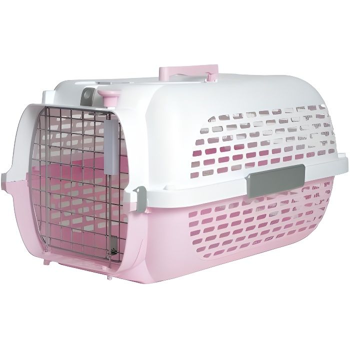 Panier de transport caisse de transport cage de transport chiens et chats  gipsy rose 45x30x30cm