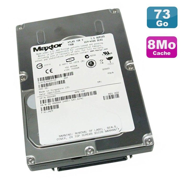 Disque Dur 80Go IDE ATA Maxtor 7200.7 - 8 Mo Cache - 3.5" - Occasion Fonctionnel, Compatible PC