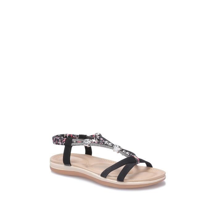 Nu pied femme top noir