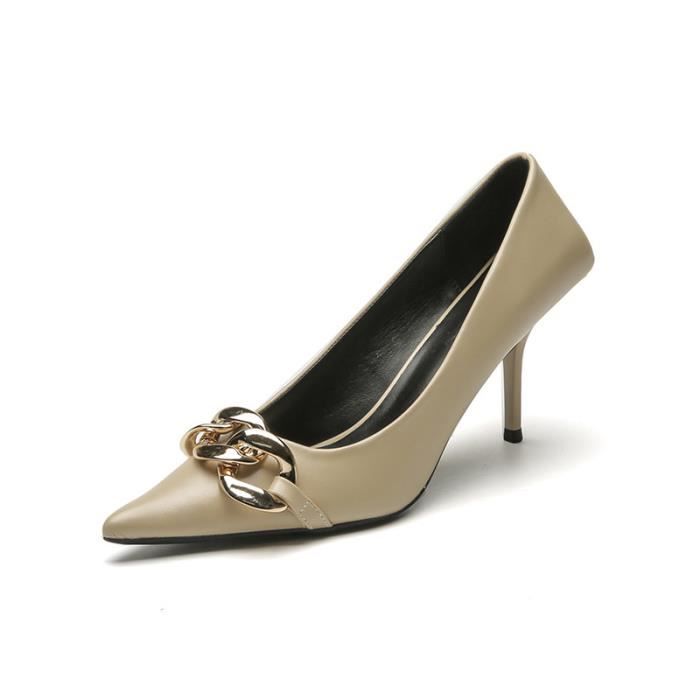 Escarpins Femme à Bout Pointu Et Talon Aiguille - Talon Stiletto Et Plateau De 0.5 Cm