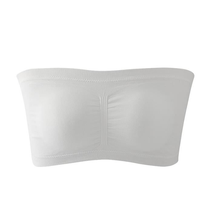 Lot De 3 Hauts De Tube Sans Bretelles - Blanc, Beige, Noir Taille XL Pour Femme