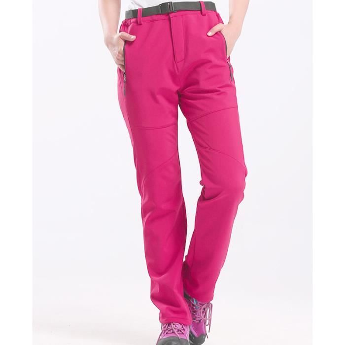 pantalon d alpinisme Softshell Femme d hiver Chaude de Marque Imperm able de Alpinisme Pantalon D ext rieur Femme Rose Rouge
