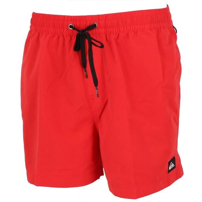 Short de bain rouge - Quiksilver - Everyday volley 15 - Slip intégré - Taille élastique - 3 poches