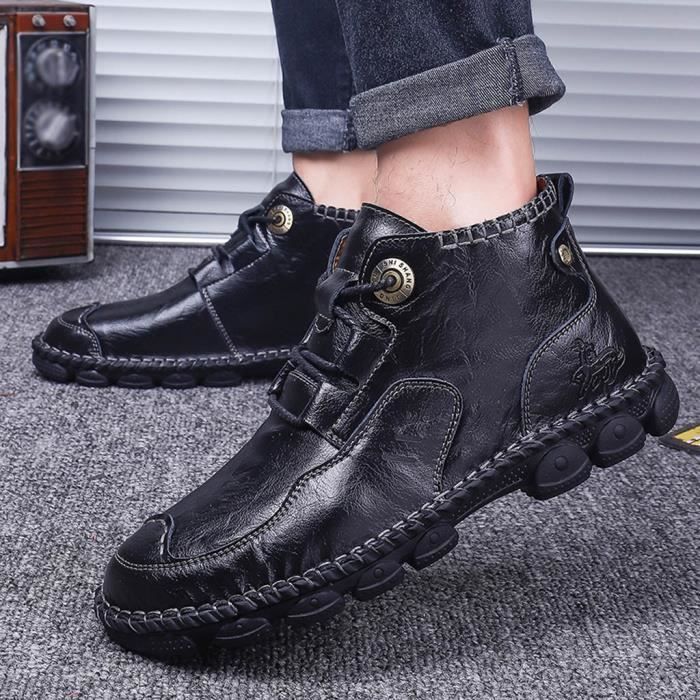 bottines homme cuir dentelle