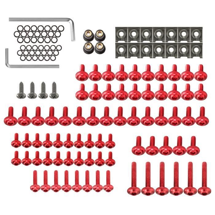 Kit Fixation Pare-brise Kit 198 Pièces Boulons Carénage Moto - M5 M6 Aluminium Couleur Bleu Kit Réparation Carénage Kit Fixation Pare-brise Kit 198 Pièces Boulons Carénage Moto - M5 M6 Aluminium Couleur Bleu Kit Réparation Carénage