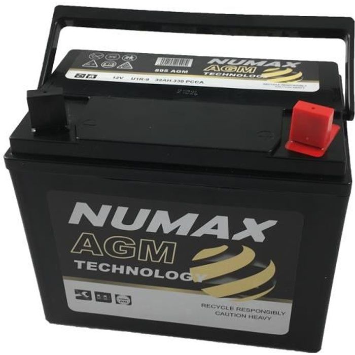 Batterie de démarrage Numax Motoculture U1R9 895AGM 12V 32Ah / 350A + DROITE