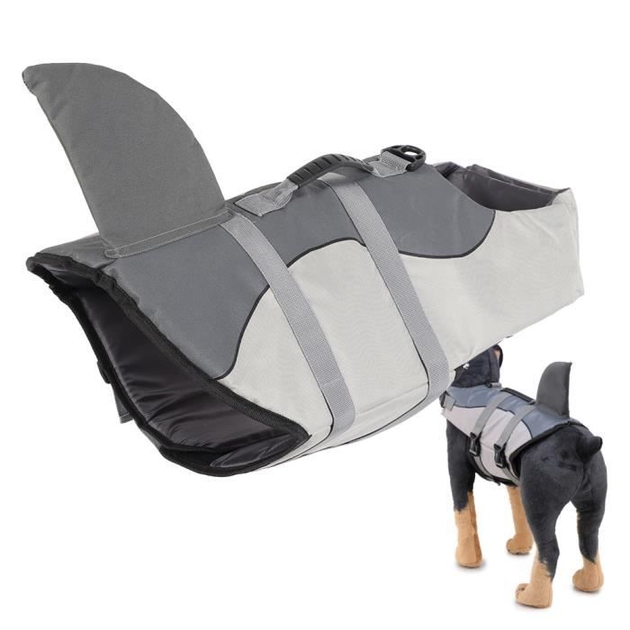 Meilleurs prix pour Gilet de sécurité pour animaux de compagnie - OMABETA - JSY03 gris - Gilet de sauvetage en toile éponge