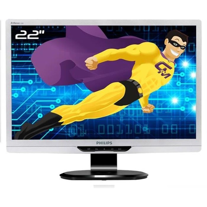 Ecran PC Pro 22 PHILIPS 220S2 LCD TFT TN VGA DVI VESA Widescreen 1680×1050 60Hz