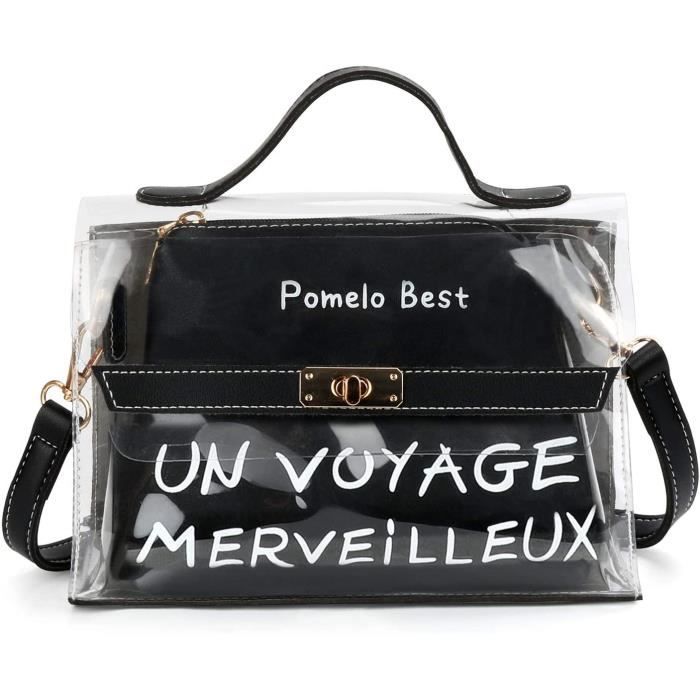 Pomelo Best Sac Messenger Femme Tout Transparent avec bandouli re