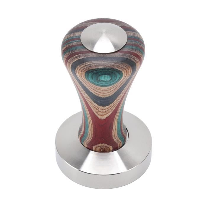 Tamper Manuel Pour Café En Poudre - Acier Inoxydable - Base Incluse - Diamètre 57,5 Mm - Pour Maison Ou Bar
