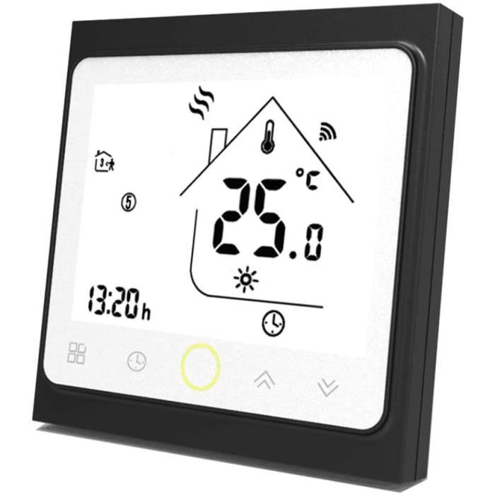 Thermostat d'ambiance, thermostat plancher chauffant électrique, noir