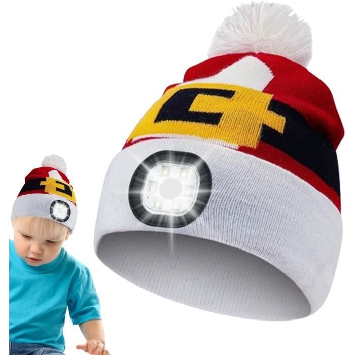 Bonnet D'hiver Tricoté Avec Lumière LED Frontale Rechargeable Par USB - Taille Unique Unisexe - 3 Modes