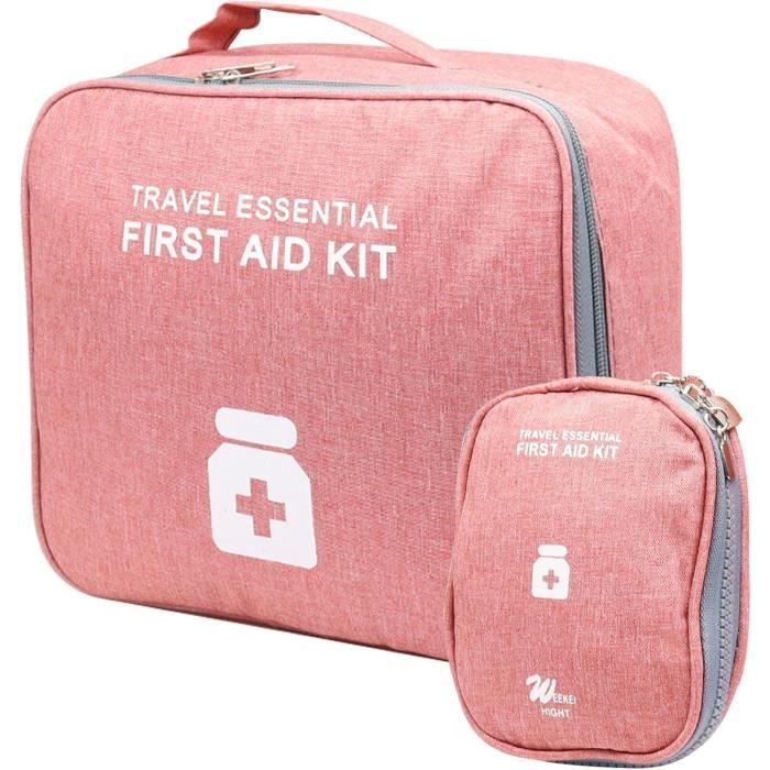 Trousse De Premiers Secours Vide - Lot De 2 Tailles (grande 25x22x8 Cm, Petite 17x11x6 Cm) - Tissu Oxford - Avec Poignée Et Fermeture éclair