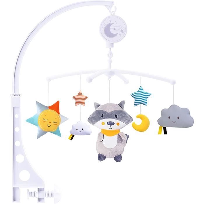 SaiXuan Mobile Musical Berceau Bébé - Carillon Éolien Ours En Peluche Avec Boîte à Musique Pour Nouveau-né