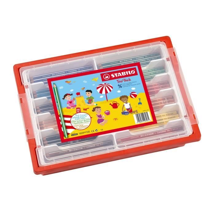 STABILO Trio - Schoolpack - lot de 96 crayons de couleur