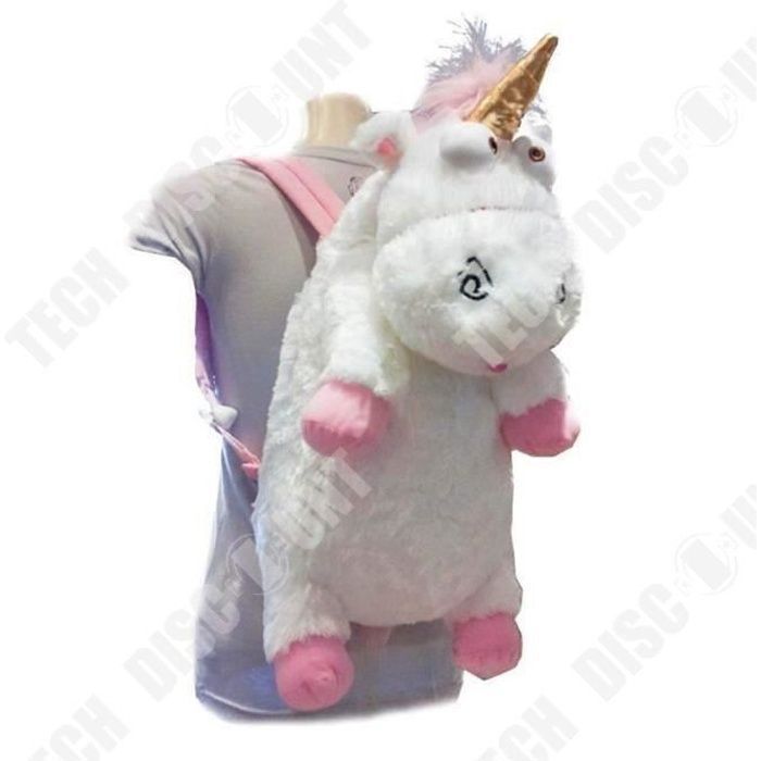 Sac à dos TD® Licorne Peluche super douce Blanc-rose 60