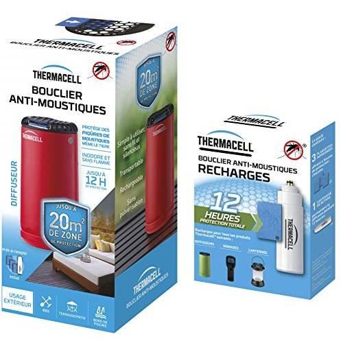 THERMACELL Ricarica Antizanzare 12 Ore - 3 Pastiglie + 1 Cartuccia Di Butano, Protezione Fino A 40 M², Per Diffusori Patio E Dispositivi Thermacell