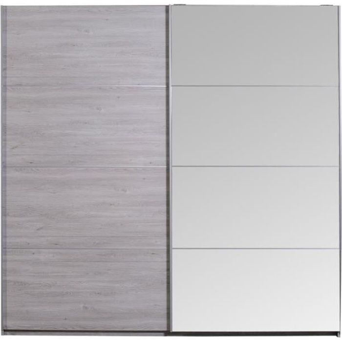 Armoire 2 Portes Coulissantes Gris Clair Papeete L 230 X L 65