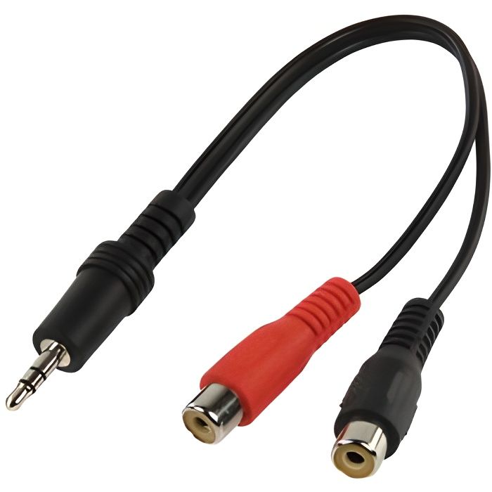 Adaptateur Jack 3.5 Male vers 2 RCA Femelle 20cm - Cdiscount TV Son Photo