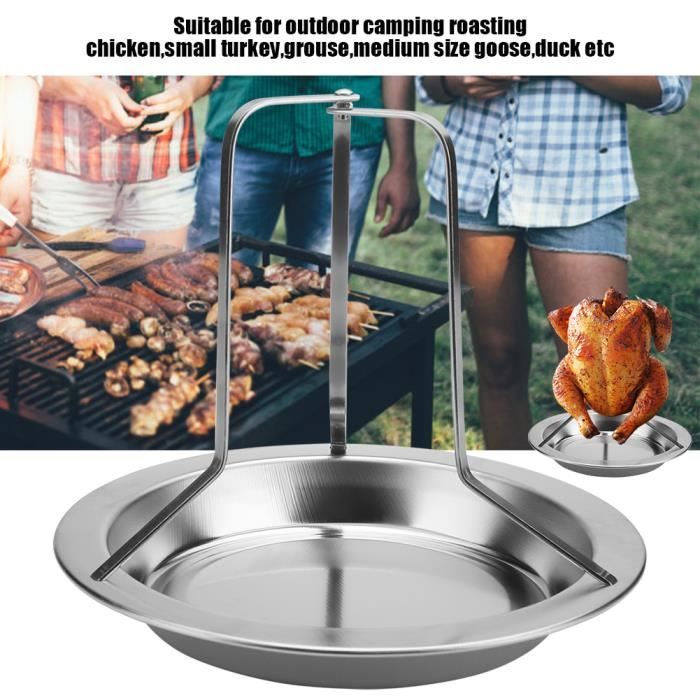 Finderomend Support de cuisse de poulet pour grill, support à 14 emplacements en acier inoxydable avec poêle d'égouttement pour fumoir ou four, passe au lave-vaisselle, idéal pour barbecue Finderomend Support de cuisse de poulet pour grill, support à 14 emplacements en acier inoxydable avec poêle d'égouttement pour fumoir ou four, passe au lave-vaisselle, idéal pour barbecue