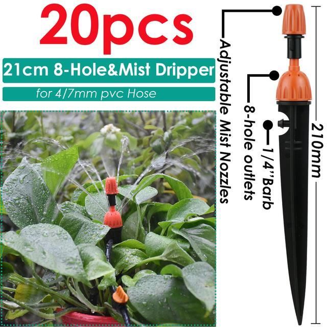 Irrigation Goutte à Goutte Kit,20Pcs d'arrosage Automatique avec Vannes