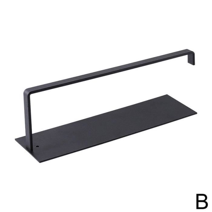 Porte-serviettes en papier noir, porte-rouleau de cuisine autocollant sous armoire, porte