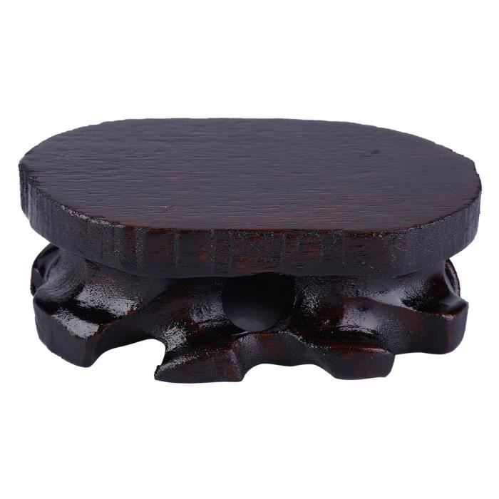 IMIKEYA Socle Bois Carré Noir 15x15cm - Support Massif Pour Bonsaï Sculpture Plante Ou Objet Décoratif