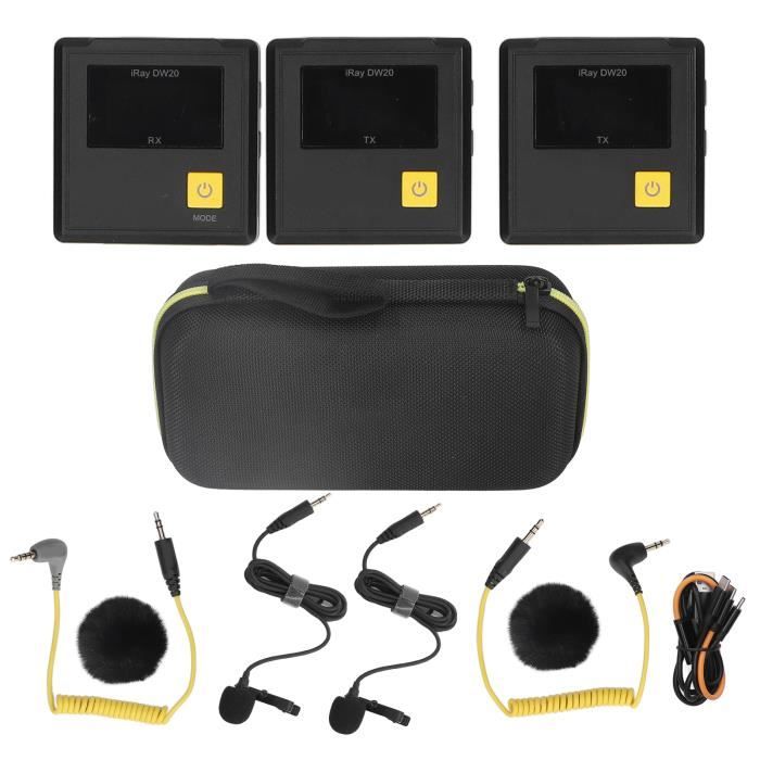 Micro Cravate Sans Fil Bluetooth Avec 2 Micros Et Réducteur De Bruit - Pour IPhone, Android, PC, Vlog Et Vidéo