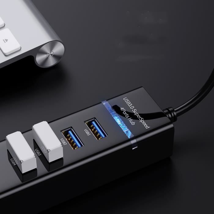USB 3.0 - Séparateur USB Hub USB 2.0 à 4 ports, adaptateur'extension ...