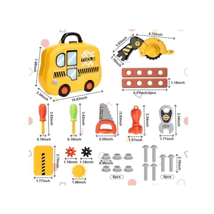 deAO Établi 2 en 1 pour enfants à partir de 3 ans, 90 pièces avec perceuse, marteau et accessoires, jeu éducatif d'anniversaire pour garçon de 3, 4, 5, 6, 7, 8 ans deAO Établi 2 en 1 pour enfants à partir de 3 ans, 90 pièces avec perceuse, marteau et accessoires, jeu éducatif d'anniversaire pour garçon de 3, 4, 5, 6, 7, 8 ans