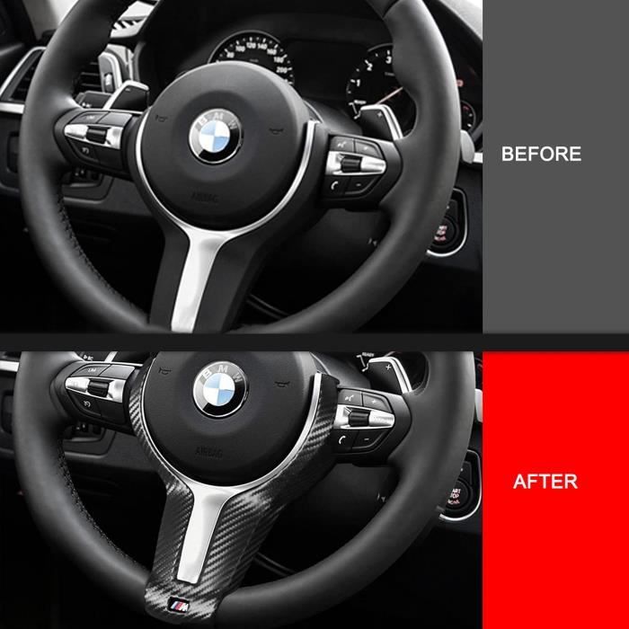 Modèle 2 - Couverture de Décoration de Volant de Voiture en Fibre de Carbone,  Autocollant de Moulage pour BMW - Cdiscount Auto