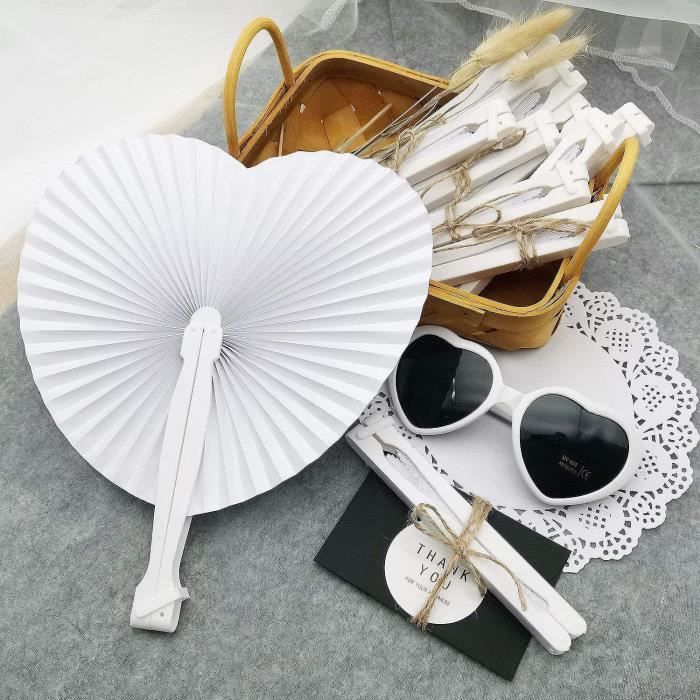 Eventail Blanc 30 Éventails Pliants Bambou/Toile - 21cm Fermé - Surface Blanche à Personnaliser - Pour Mariage/Événements Eventail Djeco