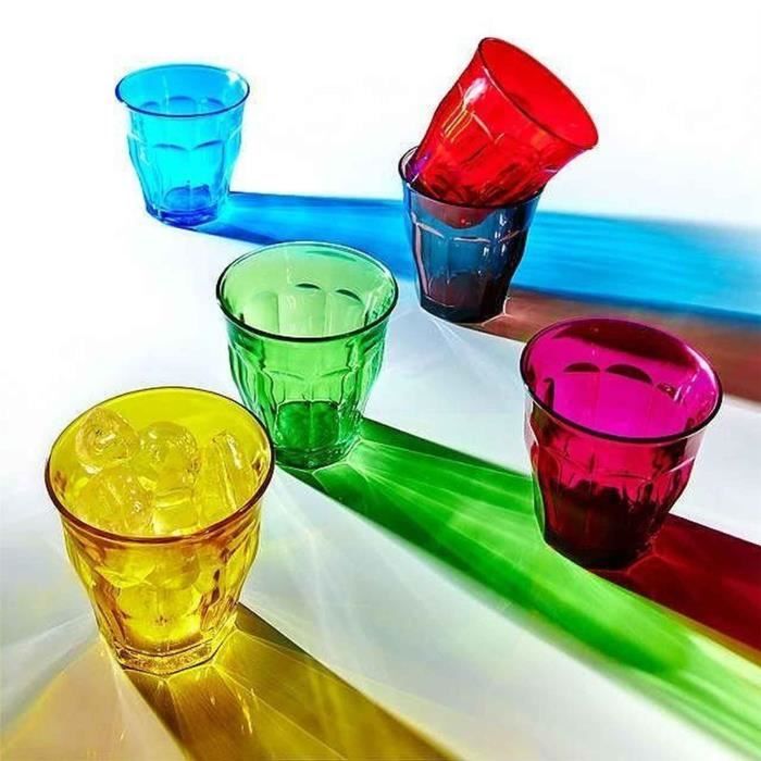 Lot de 6 - Verre à eau 31 cl en verre trempé résistant teinté vert LE  PICARDIE®