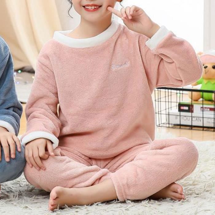 IEFIEL Enfant Fille Garçon Ensemble Pyjama Flanelle Chaud Vêtement