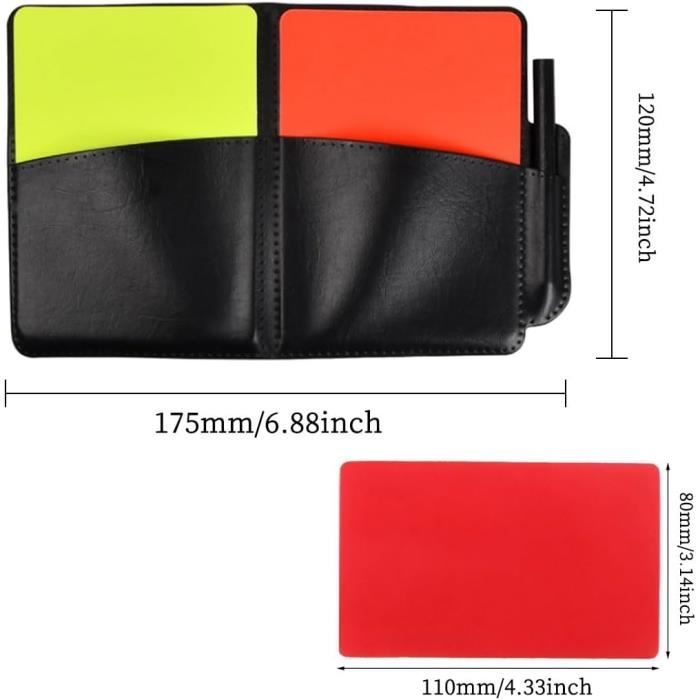 Set D'Arbitrage Football - Cartons Rouge Et Jaune - Pochette Cuir - Crayon Et Carnets - Pour Sport