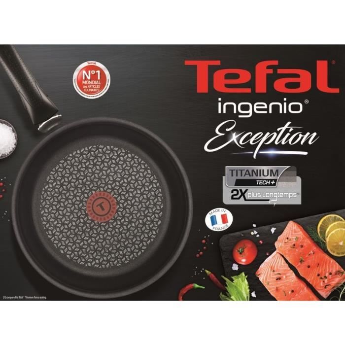 TEFAL INGENIO L6749402 Batterie de cuisine 10 pièces, Induction, Revêtement  antiadhésif, Poêle, Casserole, Fabriqué en France, Noir - Cdiscount Maison