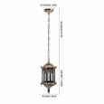 Lanterne Suspendue - Lampe Étanche - Cour Extérieure Porche Jardin - Bronze-2