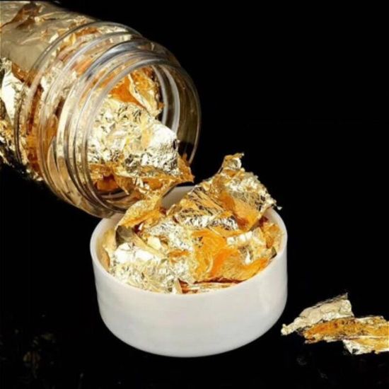 Feuille d'Or Comestible Feuille d'Or 10PCS/lot pour la Décoration de Gâteau  Masque Facial Arts Artisanat Papier Dorure Feuille d'Or à la Maison 
