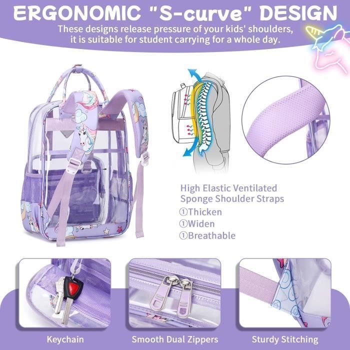 Lot De 3 Sacs à Dos Transparents à Cordon – PVC étanche 43x34 Cm, Pour Sport, école, Plage, Concerts Et Shopping