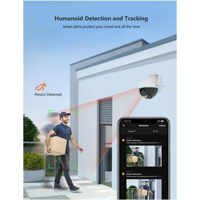 Daewoo Caméra extérieure rotative WiFi EP506 4MP - Cdiscount Bricolage