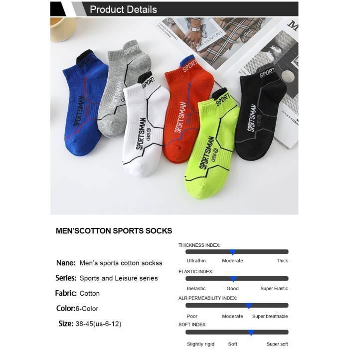 Lot De 6 Paires De Chaussettes De Sport Unisexes, Chaussettes De Course Avec Respirantes, Chaussettes De Tennis Avec Courtes, Décontractées, Chaussettes Basses Avec élastique, Chaussettes De Randonnée