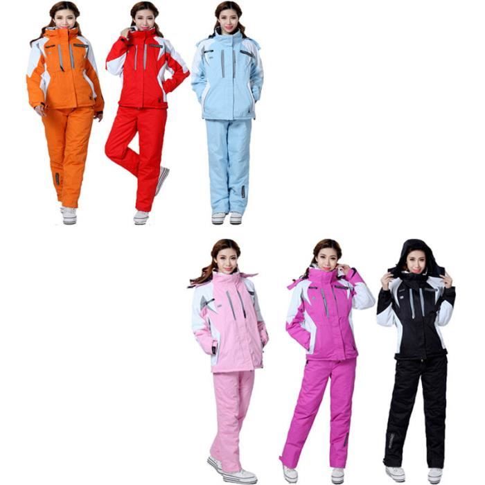 Combinaison de ski femme de Marque luxe Costume deux pièces Vêtements  Étanche d'alpinisme en plein air Pantalon de ski alpinisme